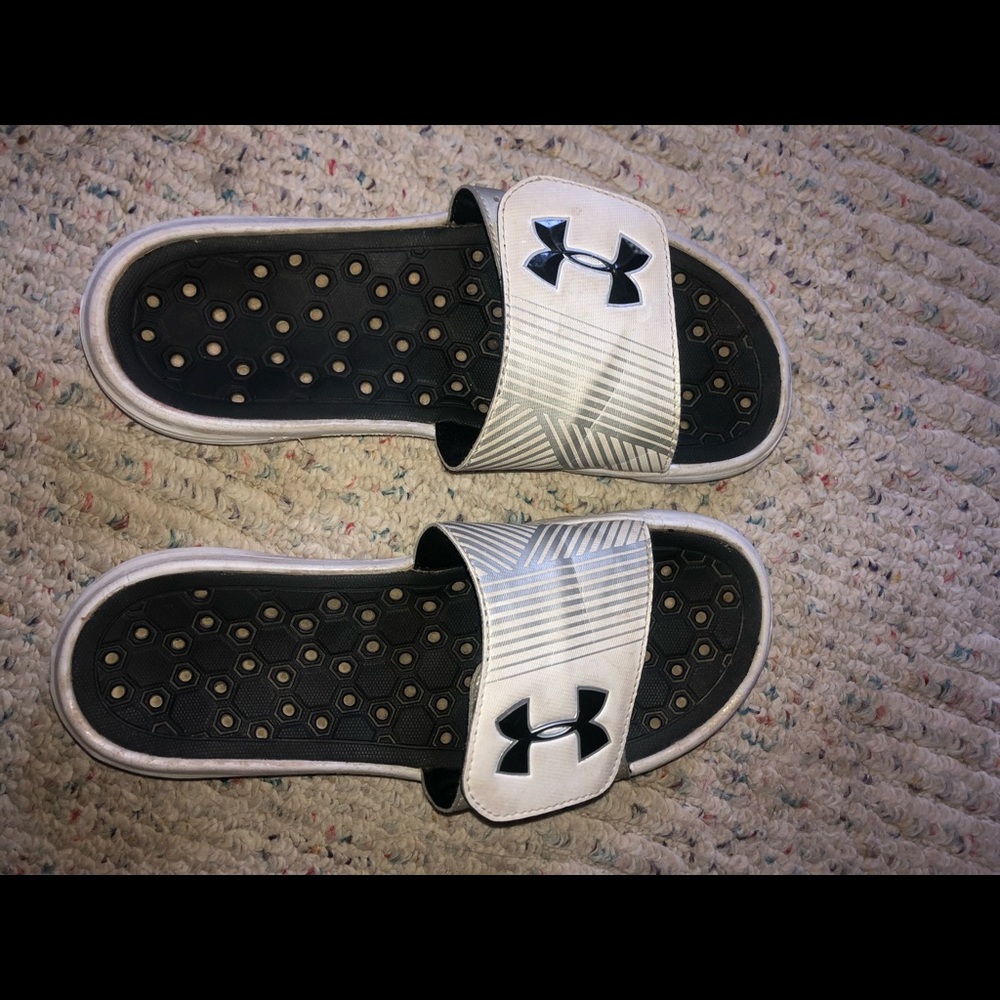 White Under Armour Slides